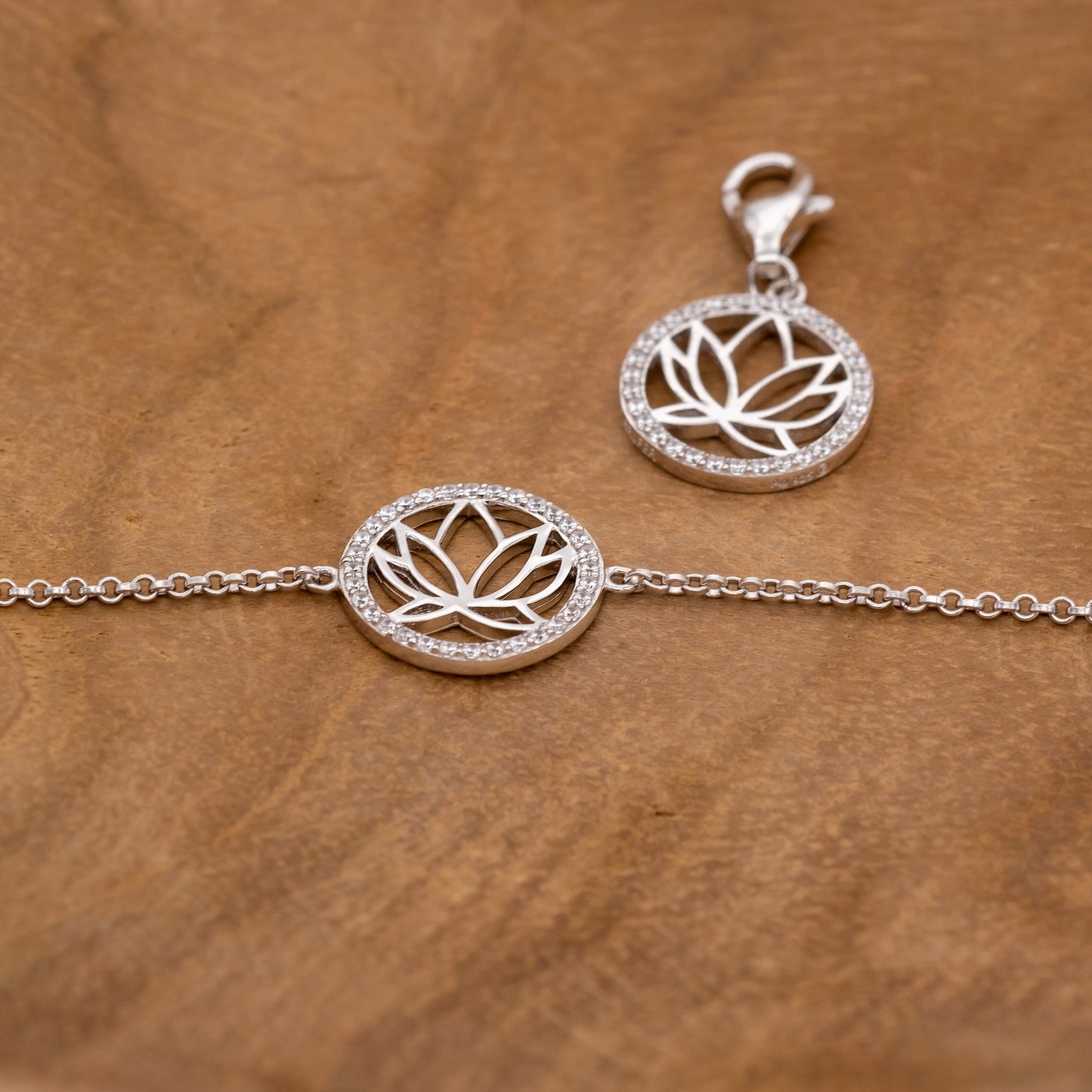 Engelsrufer bracelet lotus symbol silver with zircon stones