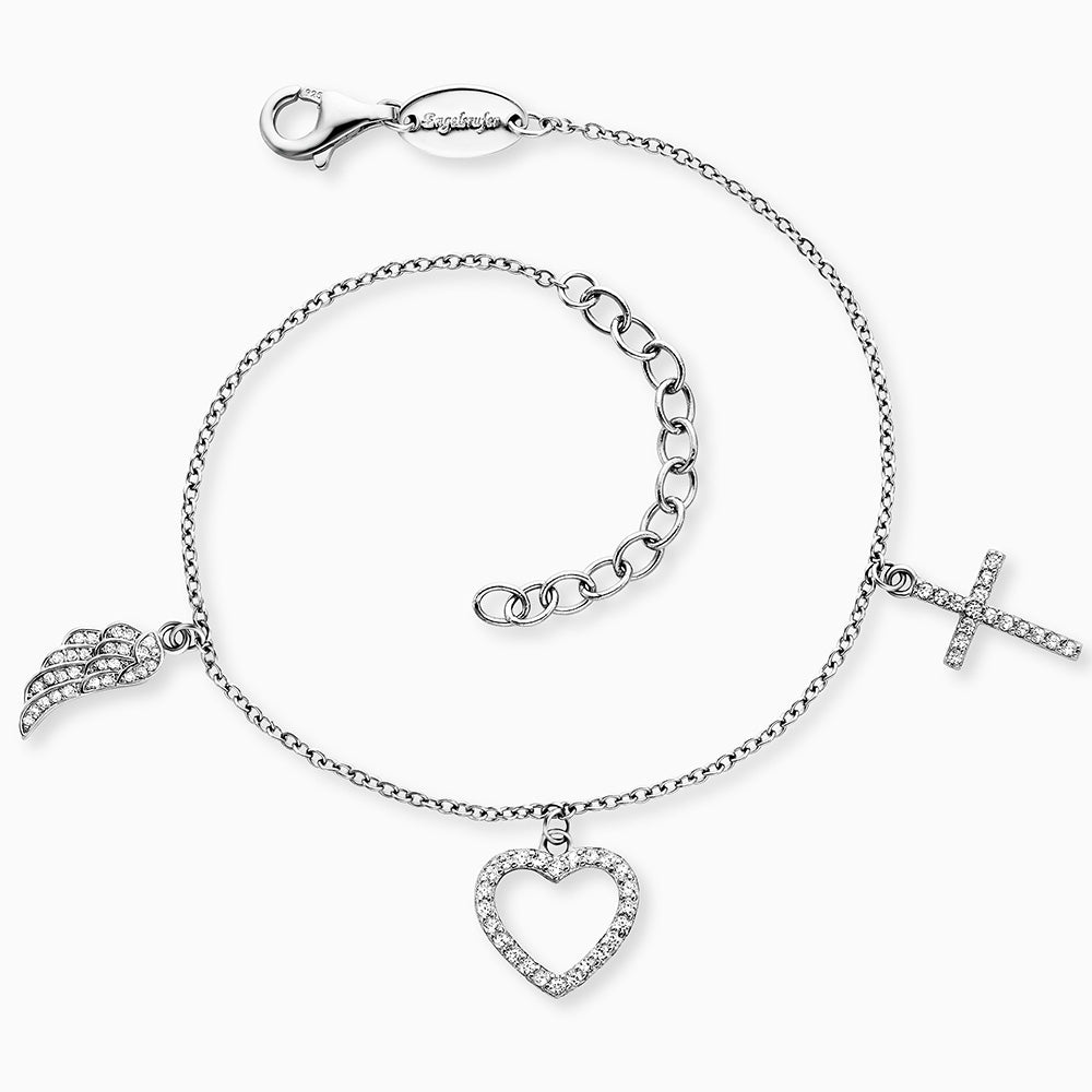 Bracelet Faith, Love and Hope silver with Zirconia 