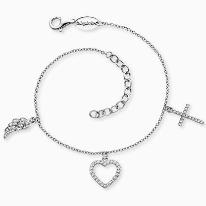 Bracelet Faith, Love and Hope silver with Zirconia 