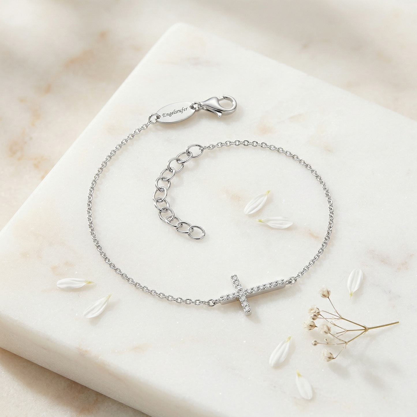 Engelsrufer women's bracelet cross silver with zirconia