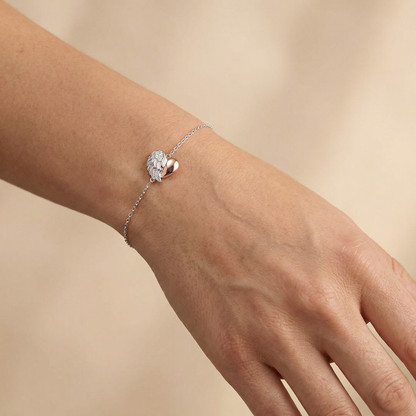 Engelsrufer bracelet silver symbol heart wings bicolor with zirconia