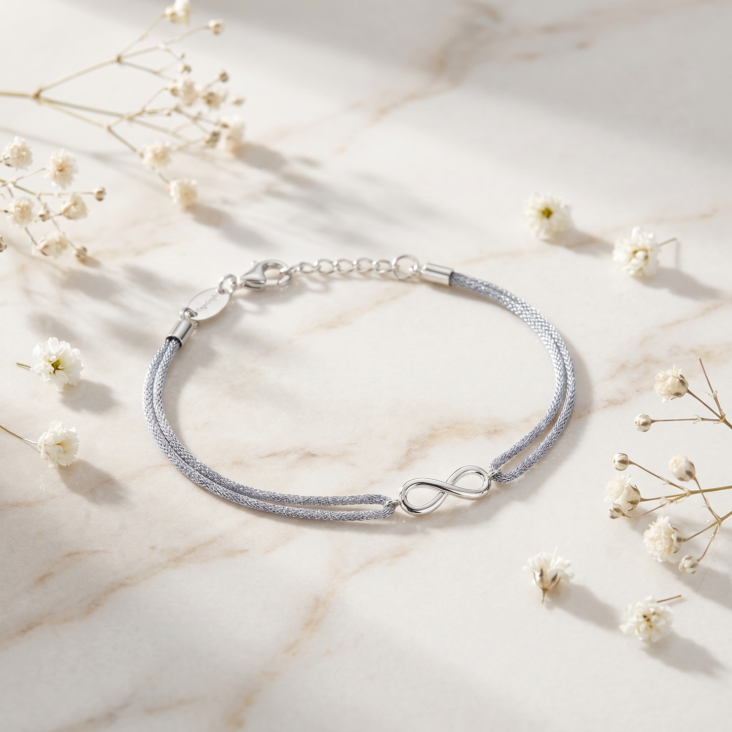 Armband Nylon und 925er Silber Infinity