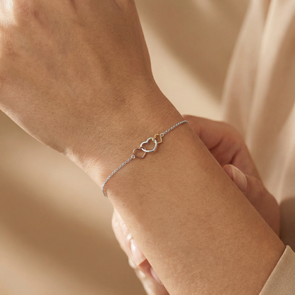 Engelsrufer heart bracelet silver with three-color pendant