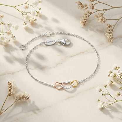 Engelsrufer heart bracelet silver with three-color pendant