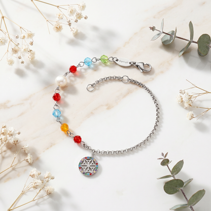 Engelsrufer Duo 2 in 1: Bracelet anklet BOHO flower of life multicolor