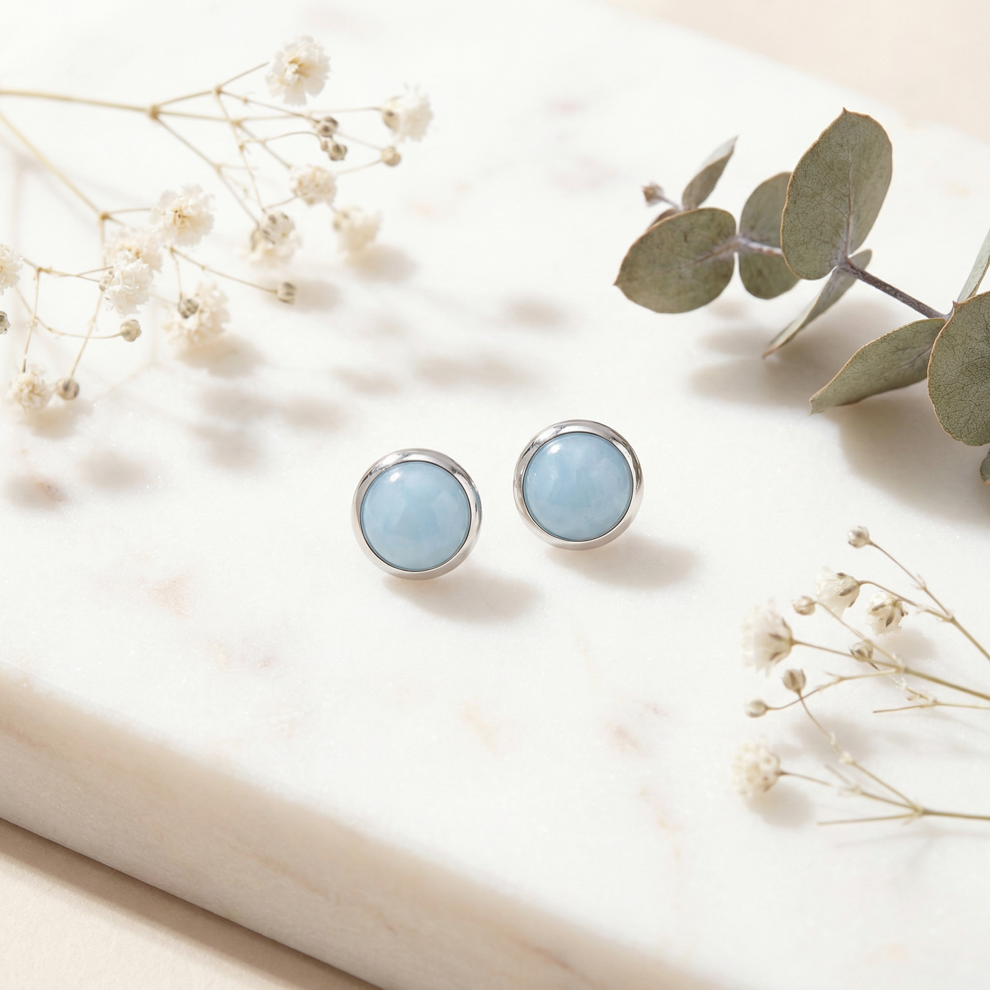 Engelsrufer earrings blue agate power stone for women