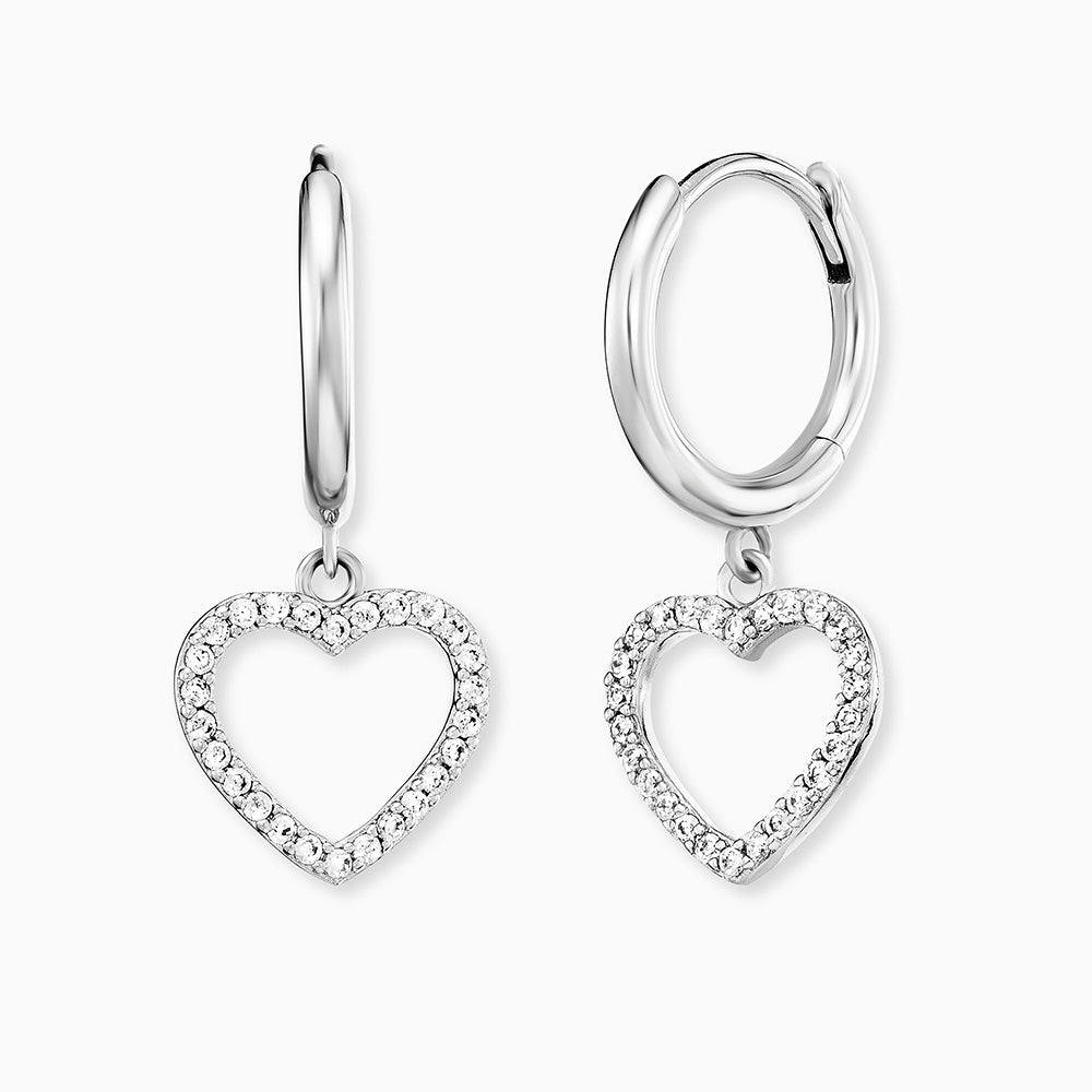 Hoops Heart silver with Zirconia