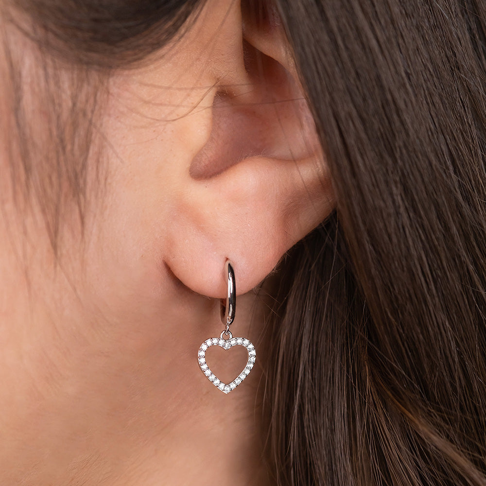 Hoops Heart silver with Zirconia