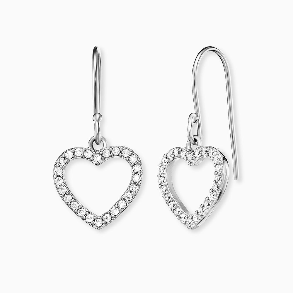 Earrings Heart silver with Zirconia