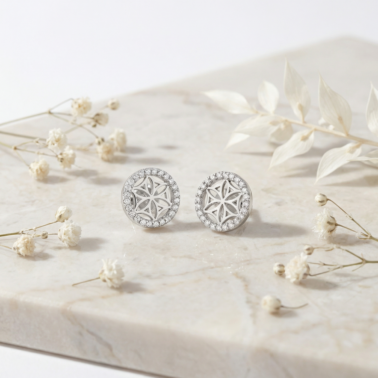 Engelsrufer women's earrings flower of life silver with zirconia