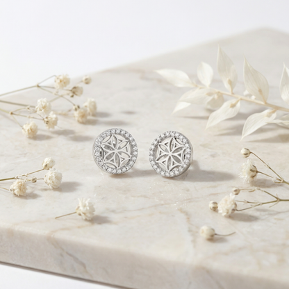 Engelsrufer women's earrings flower of life silver with zirconia
