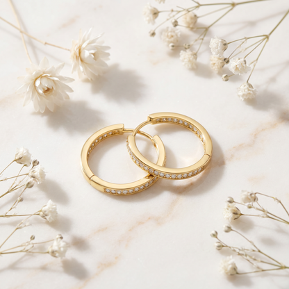 Creole 925 silver Lisa Gold with zirconia