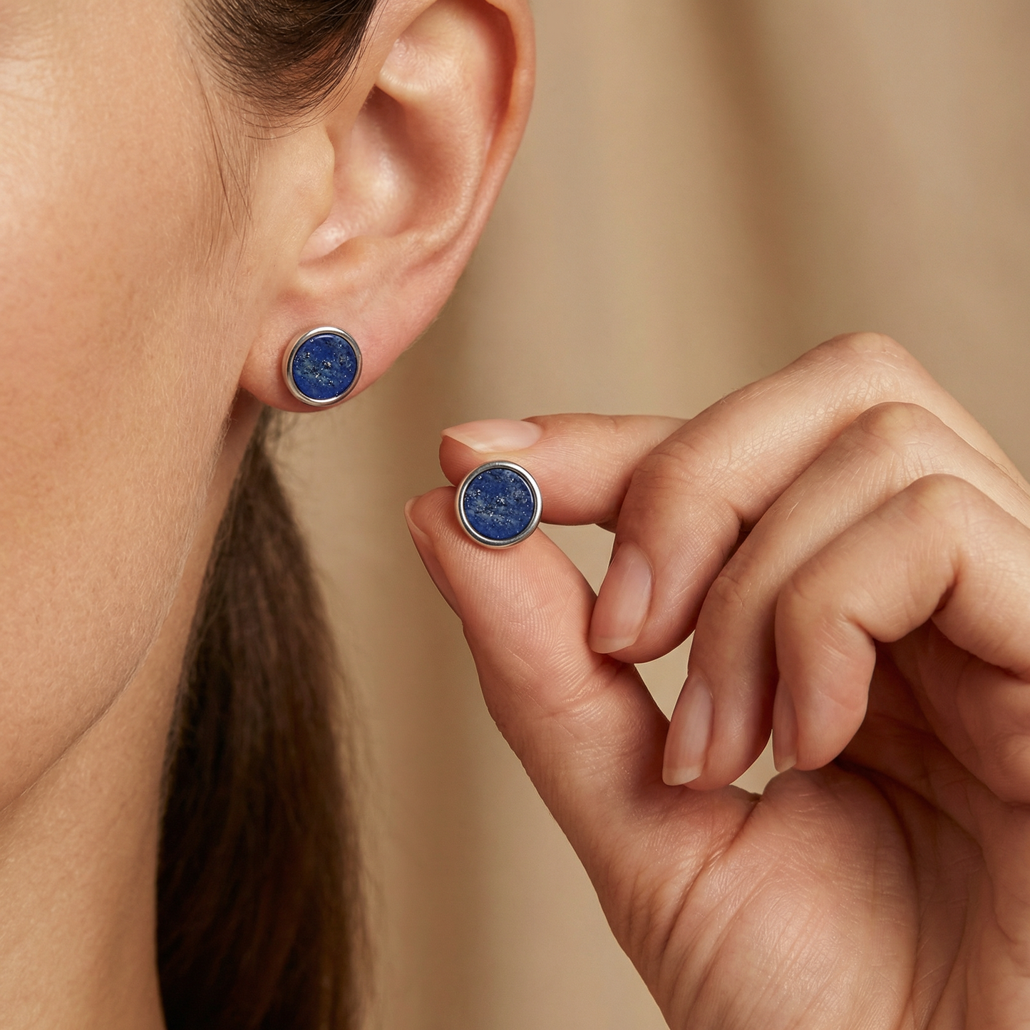 Engelsrufer ladies earrings silver with stone lapis lazuli
