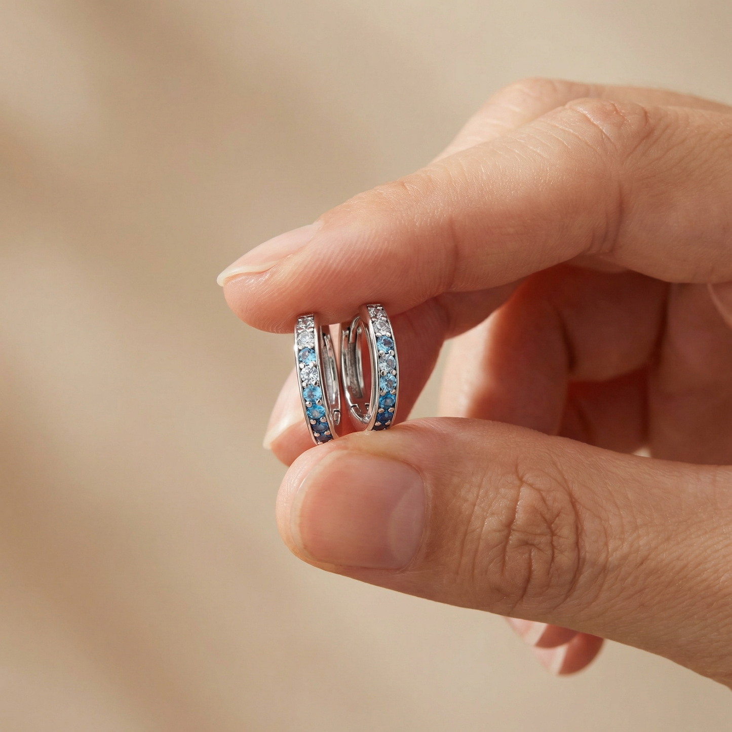Creole Ocean Silver with Zirconia in 2 Sizes