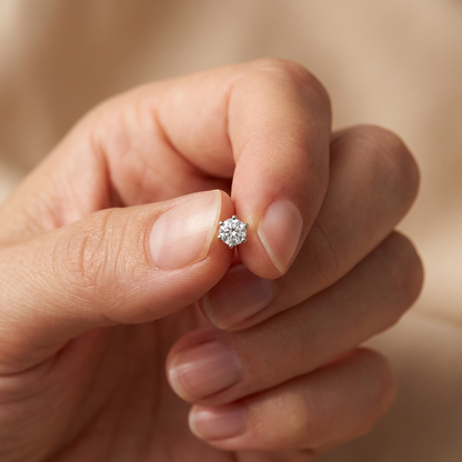 Engelsrufer zirconia stud earrings Shiny in real silver 6mm