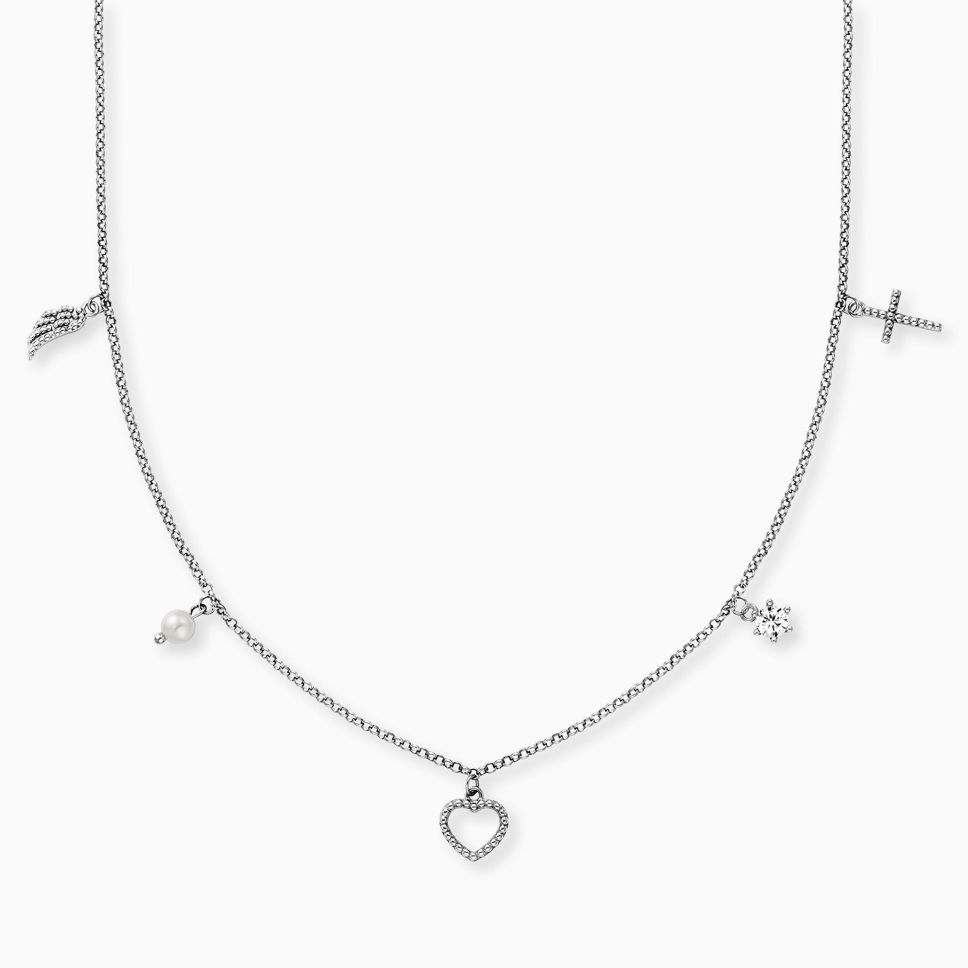 Charm 925er Silber Herzflügel Bicolor mit Zirkonia Charm 925er Silber Herzflügel Bicolor mit Zirkonia