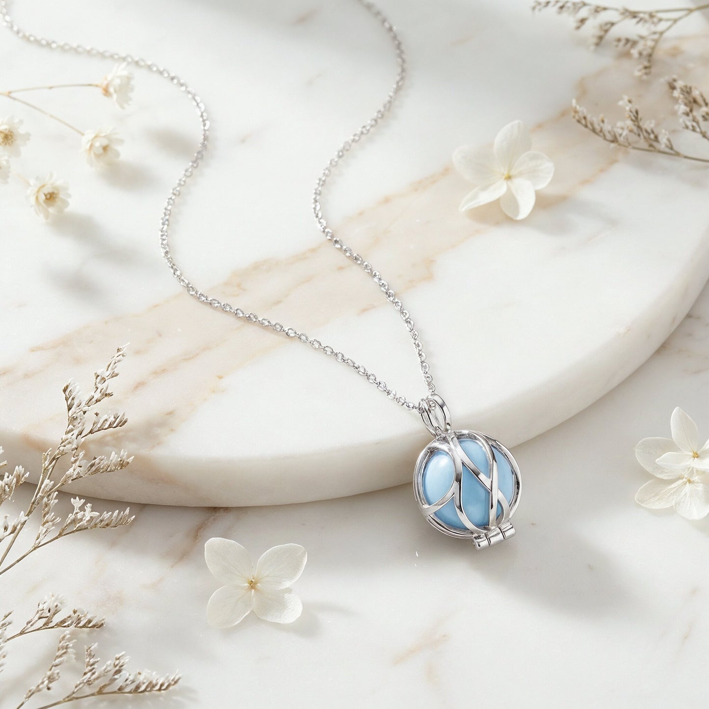 Engelsrufer silver women's necklace with interchangeable blue agate