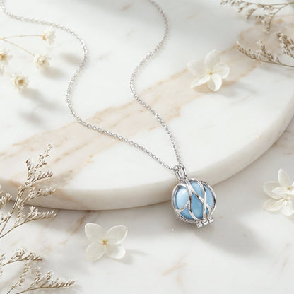 Engelsrufer silver women's necklace with interchangeable blue agate