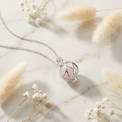 Engelsrufer silver women's necklace with interchangeable rose quartz