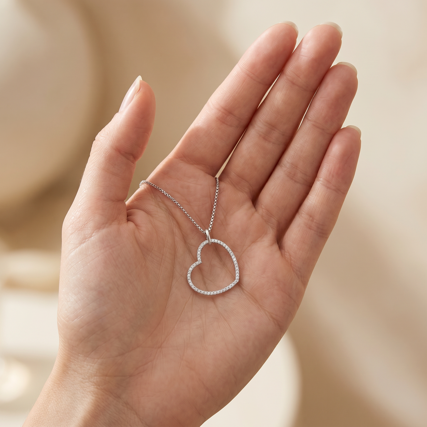 Necklace Heart silver with Zirconia
