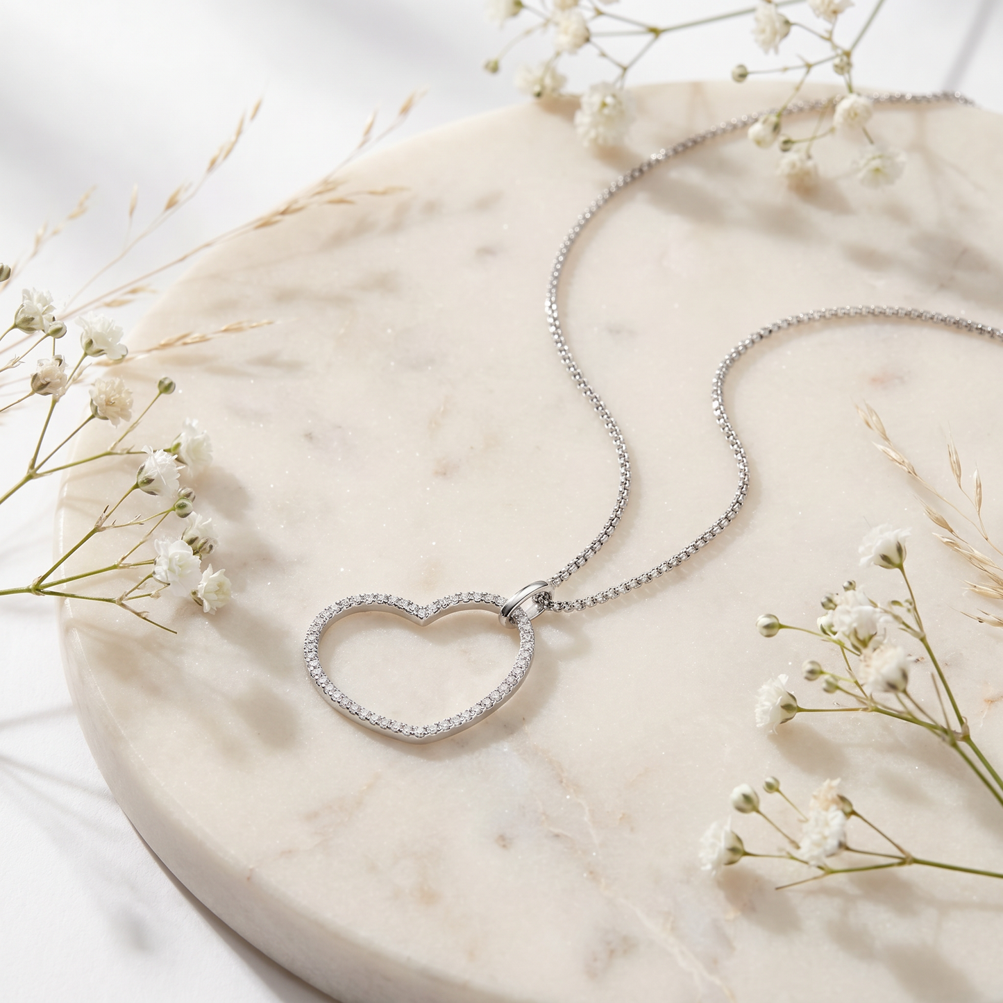 Necklace Heart silver with Zirconia