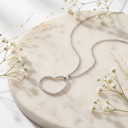 Necklace Heart silver with Zirconia