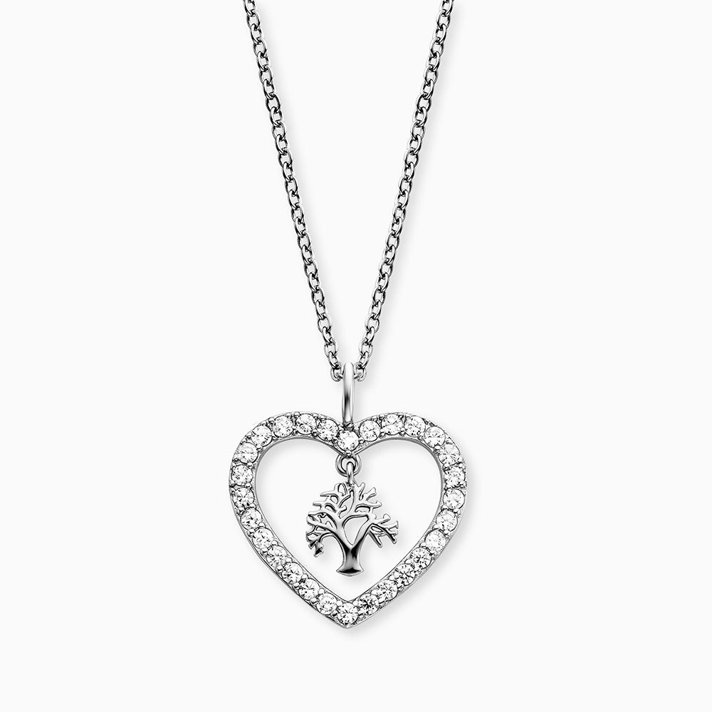 Necklace Tree of Life Heart with Zirconia