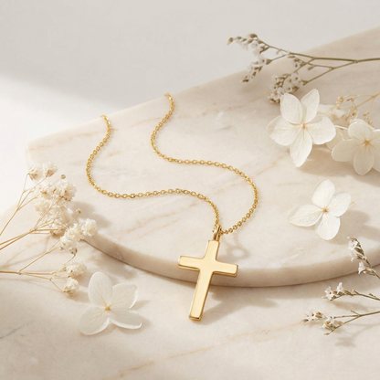 Engelsrufer women's necklace with cross pendant silver gold plated