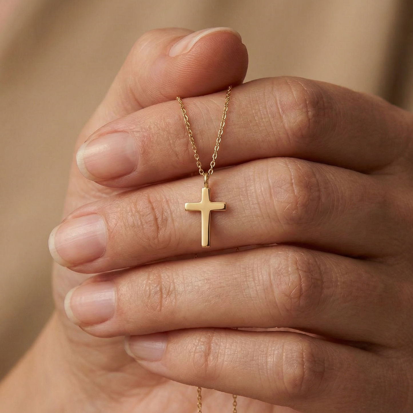 Engelsrufer women's necklace with cross pendant silver gold plated