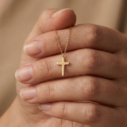 Engelsrufer women's necklace with cross pendant silver gold plated