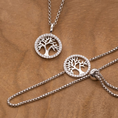 Engelsrufer women's tree of life necklace silver with zirconia stones