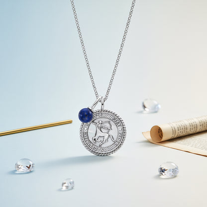 Engelsrufer women's necklace silver with zirconia and lapis lazuli stone for the zodiac sign Sagittarius