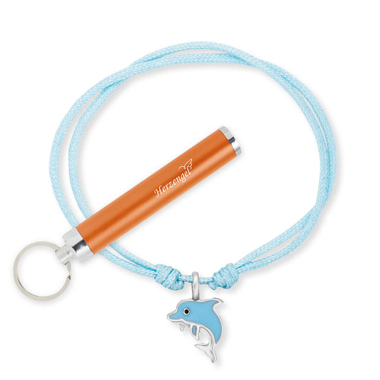 Engelsrufer Mädchen Kinderarmband hellblau Nylon mit Delfin Anhänger