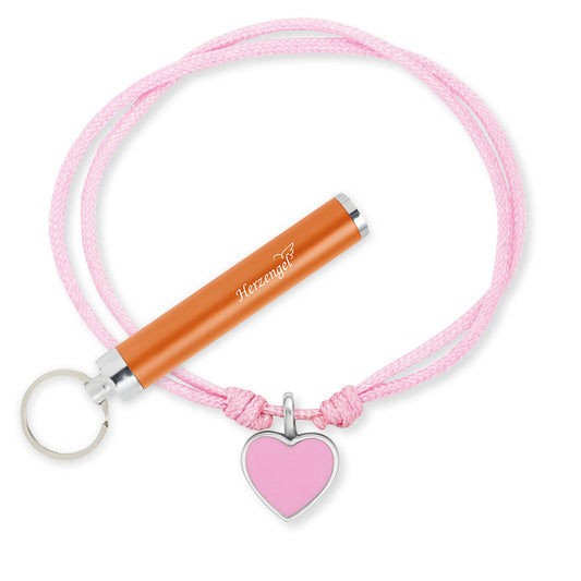 Engelsrufer Mädchen Kinderarmband rosa Nylon mit Herz Anhänger