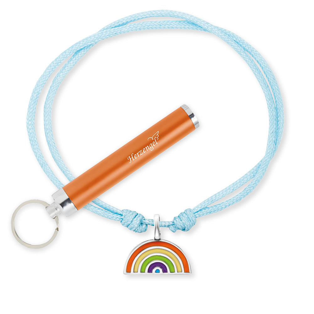 Engelsrufer girls children's bracelet light blue nylon with rainbow pendant