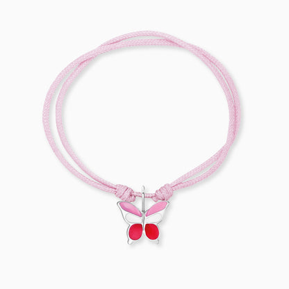 Engelsrufer girls children's bracelet pink nylon with pink butterfly