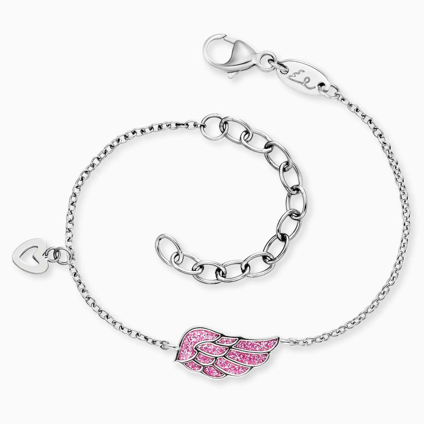 Necklace Glitter Wing silver with enamel