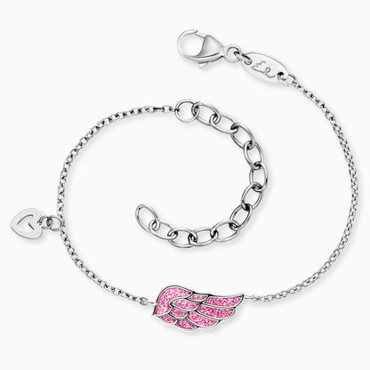 Necklace Glitter Wing silver with enamel