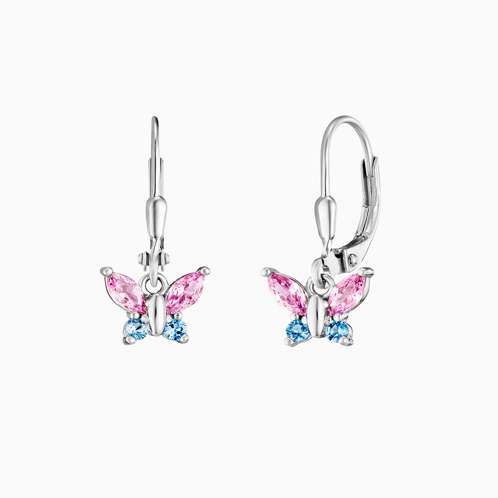 Engelsrufer children's earrings girls butterfly with zirconia multicolor