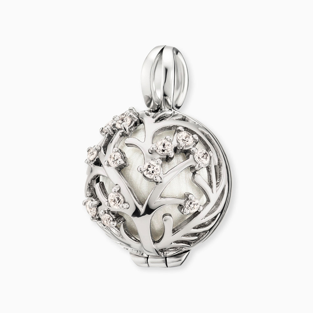 Engelsrufer women's necklace pendant with interchangeable chime ball and zirconia stones