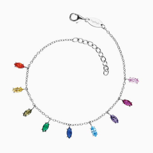 Engelsrufer silver women's bracelet with colorful movable zirconia