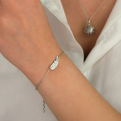 Engelsrufer Damen Armband in Silber mit Engelsflügel