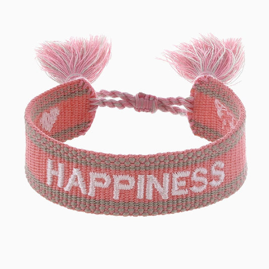 Engelsrufer women's fabric bracelet with embroidery HAPPINESS