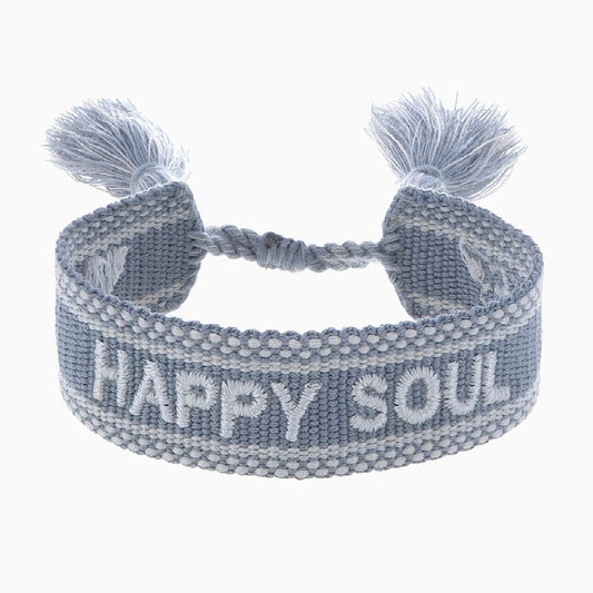 Engelsrufer women's fabric bracelet with embroidery HAPPY SOUL