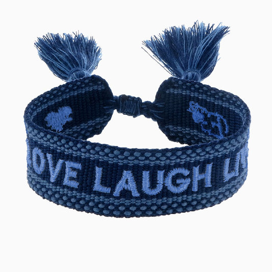 Engelsrufer women's fabric bracelet with embroidery LOVE LAUGH LIVE
