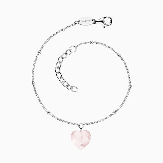 Engelsrufer women's bracelet silver heart with rose quartz stone