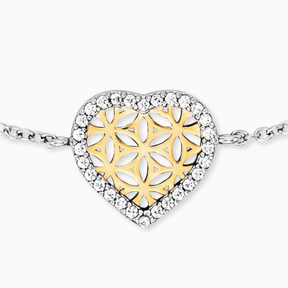 Engelsrufer bracelet heart flower of life pendant silver and gold