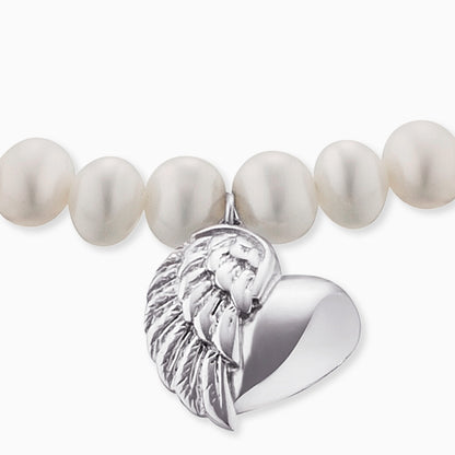 Engelsrufer women's bracelet silver pendant heart wings and freshwater pearls