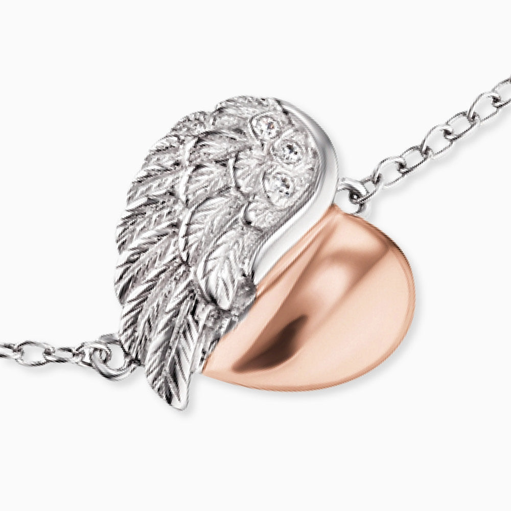 Engelsrufer Armband silber Symbol Herz Flügel bicolor mit Zirkonia