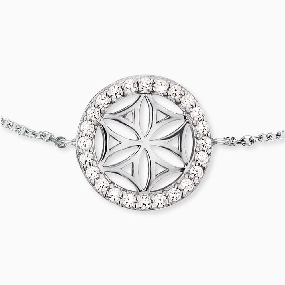 Engelsrufer bracelet silver flower of life symbol with zirconia